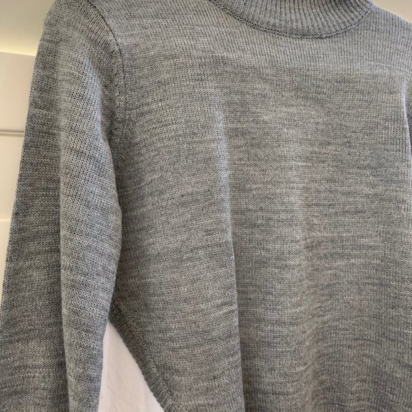Grey White Layered Mock Neck Sweatshirt - Picture 7 of 7